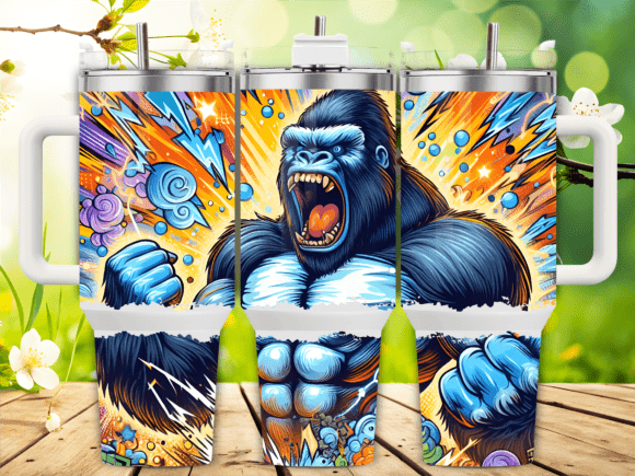 Aggressive Gorilla Pop Art 40oz Tumbler