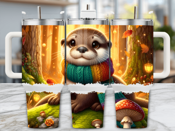 Autumn Otter Cozy Forest 40oz Tumbler