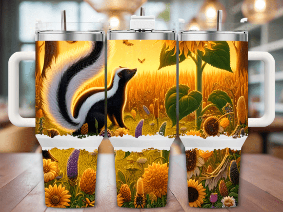 Autumn Skunk in Sunflower 40oz Tumbler