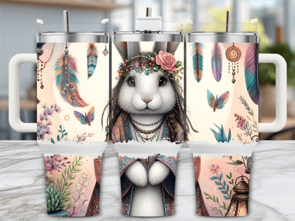 Bunny Feathers Dreamcatcher 40oz Tumbler