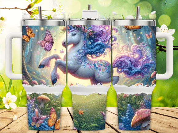 Butterfly Meadow Unicorn 40oz Tumbler