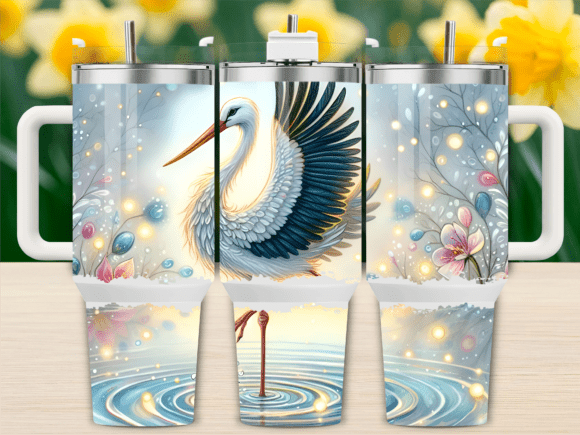 Celestial Crane Sparkles 40oz Tumbler