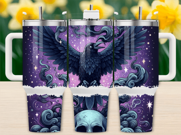 Celestial Crow Galaxy Skies Tumbler