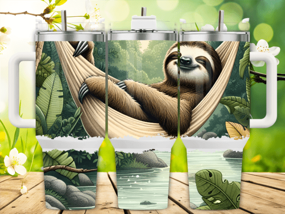 Chill Sloth Swinging Trees 40oz Tumbler