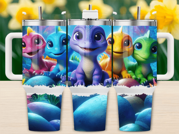 Colorful Baby Dinosaur Tumbler Wrap
