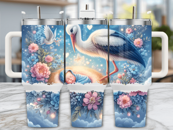 Crane Floral Garden 40oz Tumbler Wrap