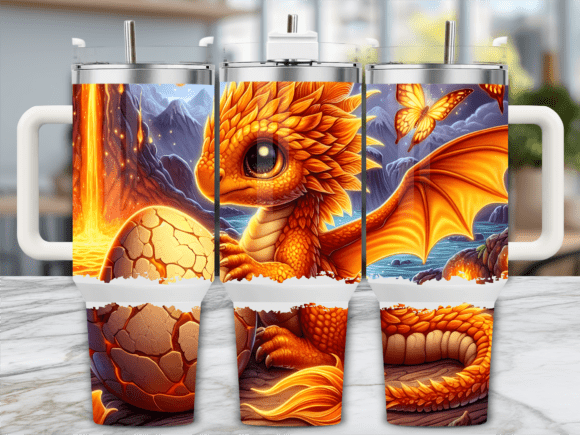 Cute Baby Dragon Hatching 40oz Tumbler