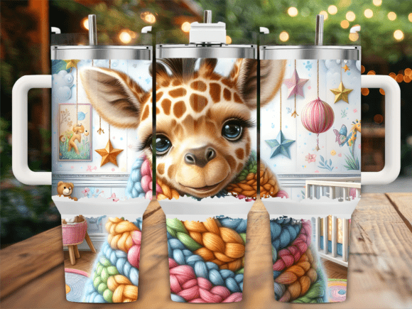 Cute Baby Giraffe Nursery 40oz Tumbler