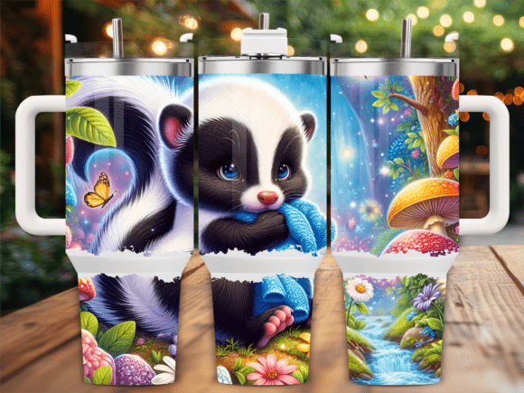 Cute Baby Skunk in Forest 40oz Tumbler