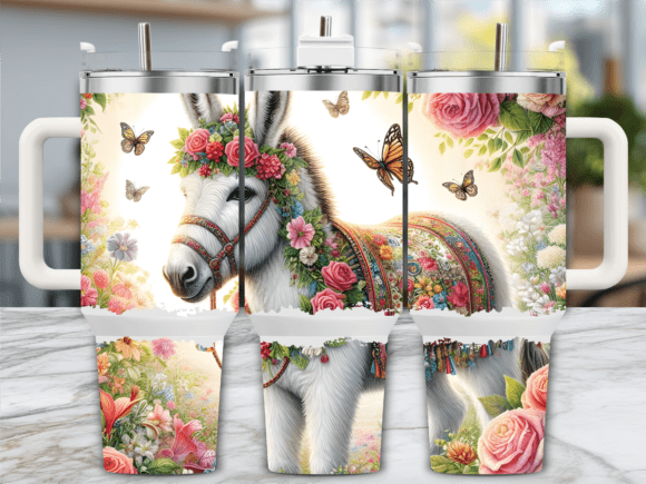 Donkey Butterflies 40oz Tumbler Wrap