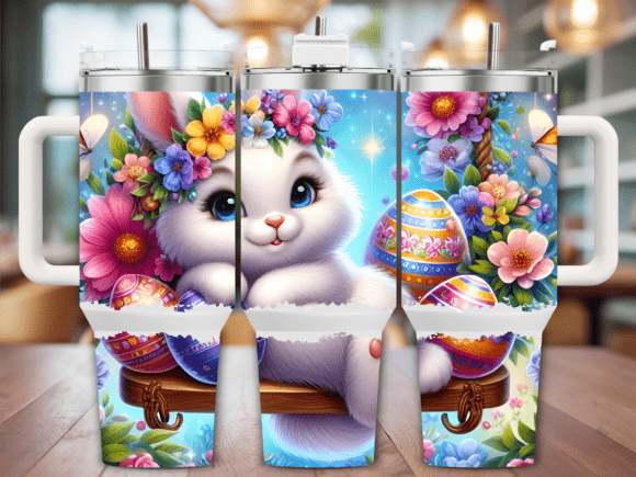Easter Bunny with Eggs 40oz Tumbler Wrap