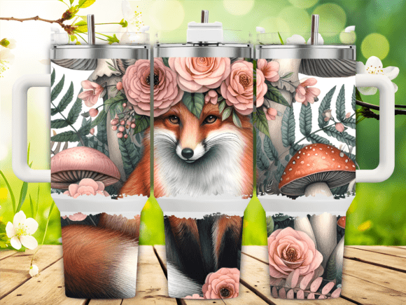 Fox Mushrooms Forest 40oz Tumbler Wrap
