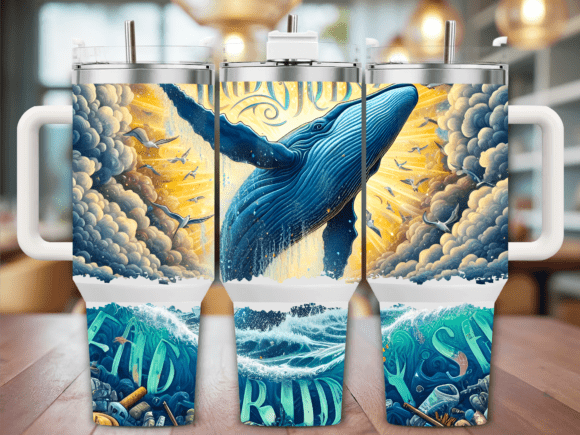 Humpback Whale in Clouds 40oz Tumbler