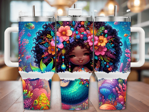 Mermaid Underwater Art 40oz Tumbler Wrap