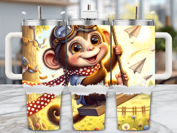 Playful Monkey Swing 40oz Tumbler Wrap