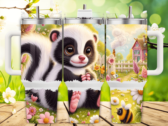 Playful Skunk Fairy Garden 40oz Tumbler