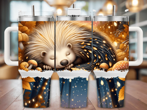 Porcupine Autumn Scene 40oz Tumbler Wrap