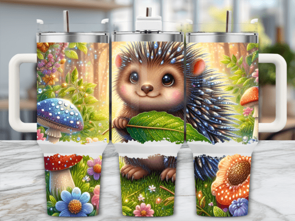 Porcupine in Floral Garden 40oz Tumbler