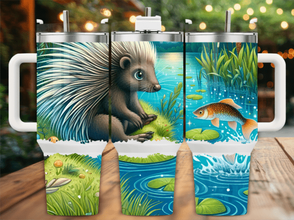 Porcupine Lake Scene 40oz Tumbler Wrap