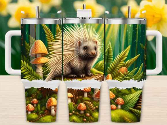 Porcupine Mushroom Forest 40oz Tumbler