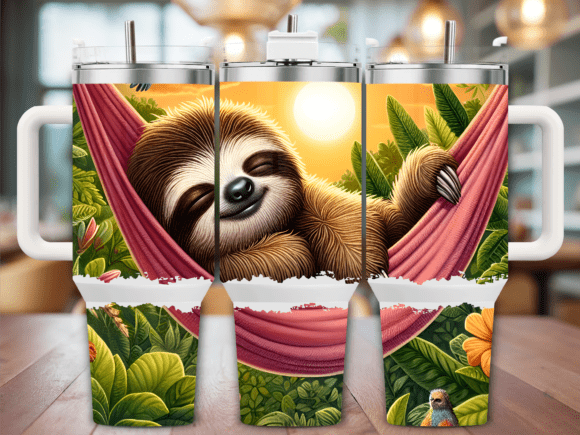 Sloth Relaxing in Hammock 40oz Tumbler