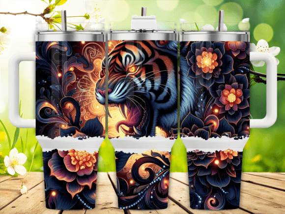 Tiger Fantasy Artwork 40oz Tumbler Wrap