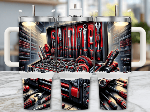 Tool Box Cabinet Set 40oz Tumbler Wrap