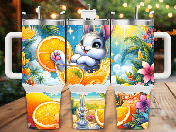 Tropical Bunny Drink 40oz Tumbler Wrap