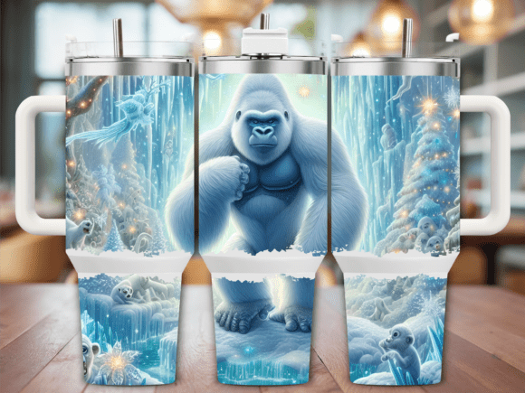 White Gorilla Ice Winter 40oz Tumbler