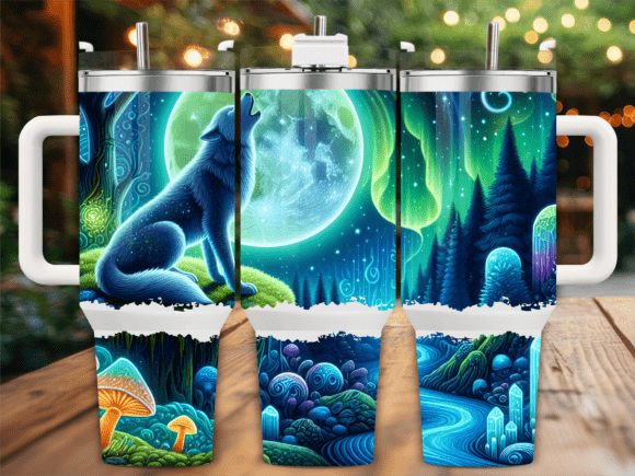 Wolf Howling Northern Light 40oz Tumbler